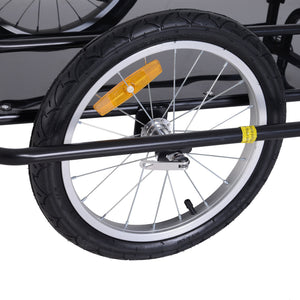 Aosom Folding Bicycle Cargo Trailer Utility Bike Cart Carrier for Garden Patio with Hitch Black