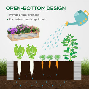 Raised Garden Flower Bed Kit with Greenhouse, Wooden Cold Frame Planter with Open Roofs, 48" x 24" x 32" – view 4