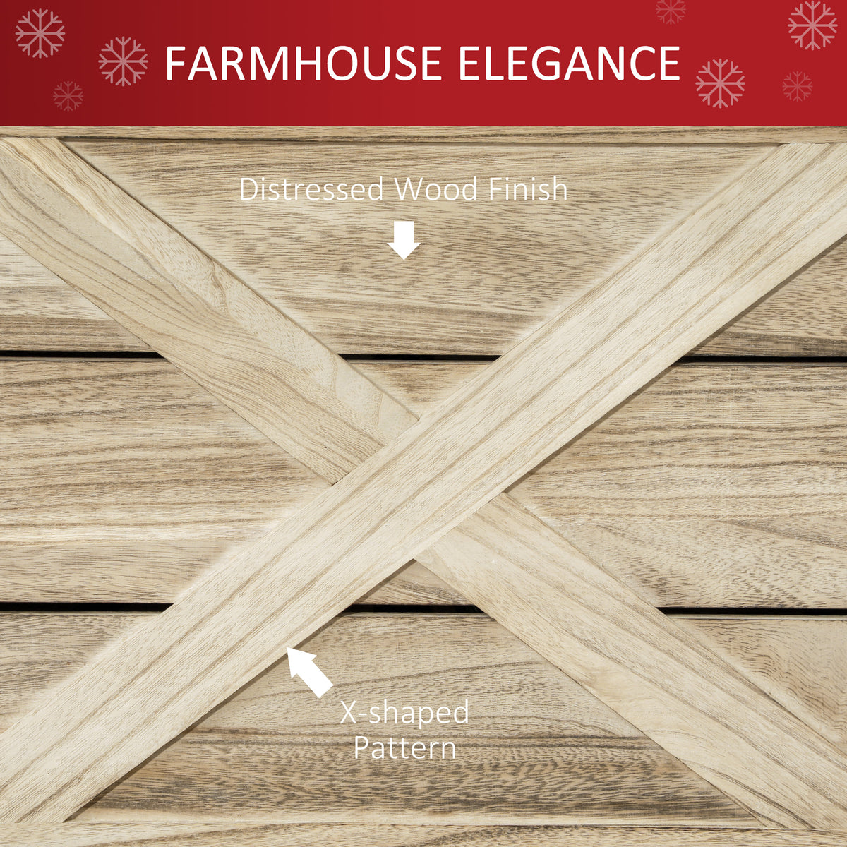 24" Farmhouse Christmas Tree Base Cover Wooden Christmas Tree Collar Box Home Decoration Dark Distressed Wood Finish