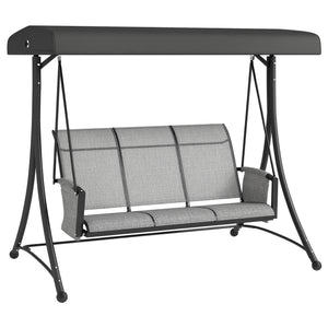 3 Person Porch Swing Outdoor Swing Chair with High Back Design, Side Pouches and Adjustable Canopy, Brown – view 8