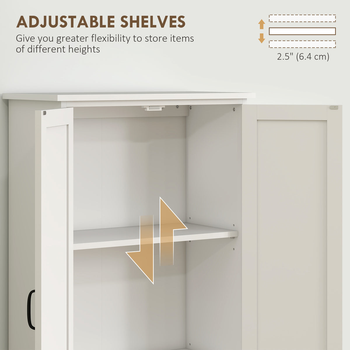 48" 4-Door Storage Cabinet Multi-Storey Large Space Pantry with Adjustable Shelves Black – view 26