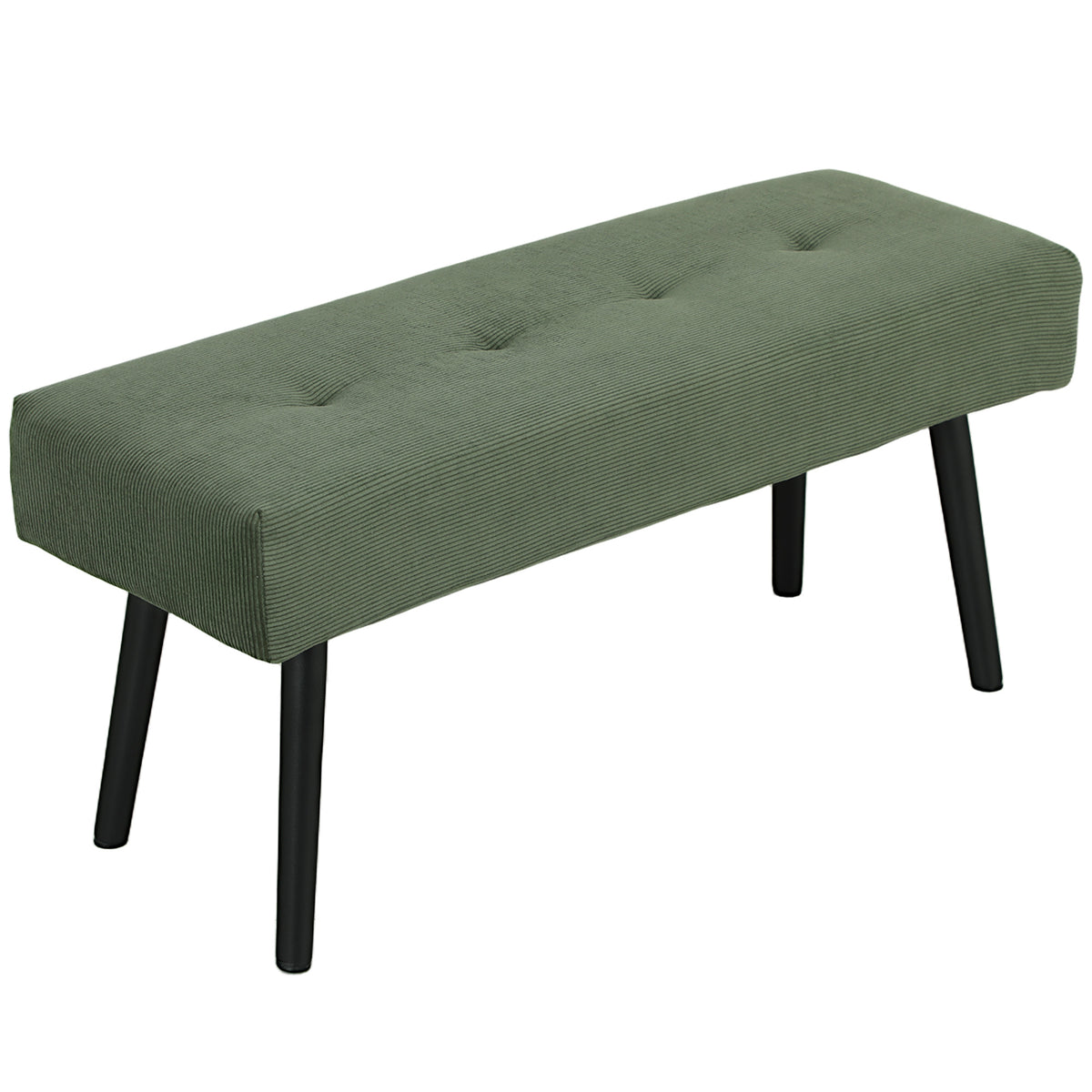 39" Upholstered Ottoman Bench, Corduroy Entryway Bedroom Bench with Padded Seat and Steel Legs for Bedroom – view 8