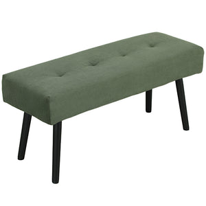 39" Upholstered Ottoman Bench, Corduroy Entryway Bedroom Bench with Padded Seat and Steel Legs for Bedroom – view 8