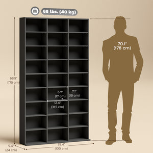 Media Storage Cabinet, 9-Tier DVD Shelf with 21 Adjustable Shelves, Holds 835 CDs – view 2