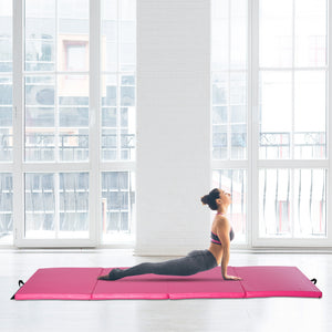 Soozier 4'x10'x2" Folding Gymnastics Tumbling Mat, Exercise Mat with Carrying Handles for Yoga, MMA, Martial Arts, Dark