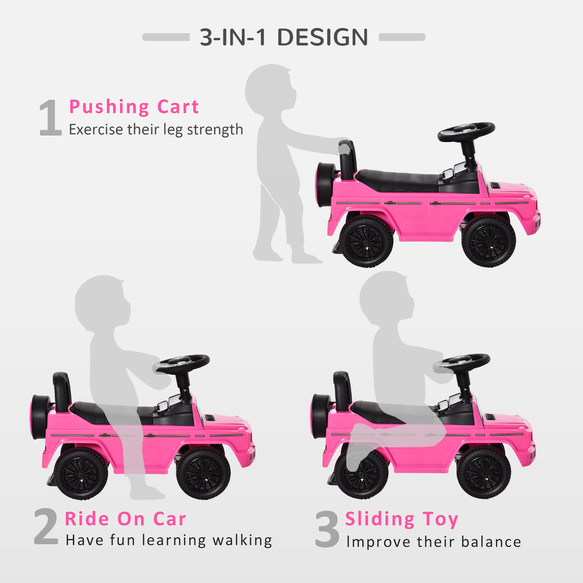 Aosom Compatible Baby Toddler Push Car Foot-to-Floor Ride-On Wheel Mercedes-Benz G350 Licensed