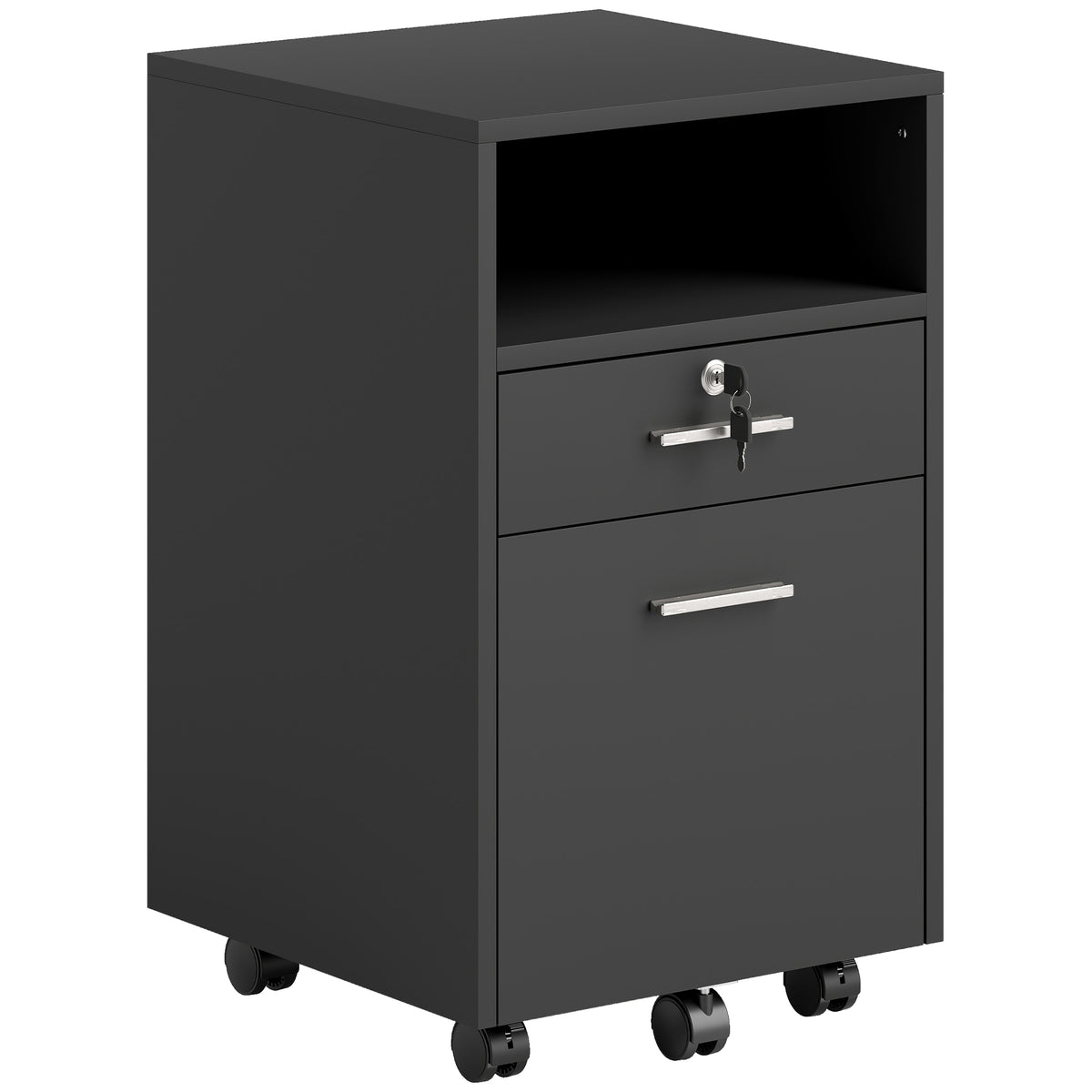 2 Drawer Filing Cabinet with Lock, Vertical File Cabinet with Wheels, Mobile Office Cabinet for A4 – view 2