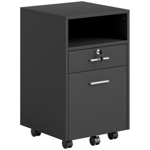 2 Drawer Filing Cabinet with Lock, Vertical File Cabinet with Wheels, Mobile Office Cabinet for A4 – view 2