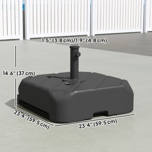 Patio Umbrella Base with Wheels, Telescopic Handle, 158 lb Sand/99 lb Water Filled Outdoor Patio Umbrella Stand, Black
