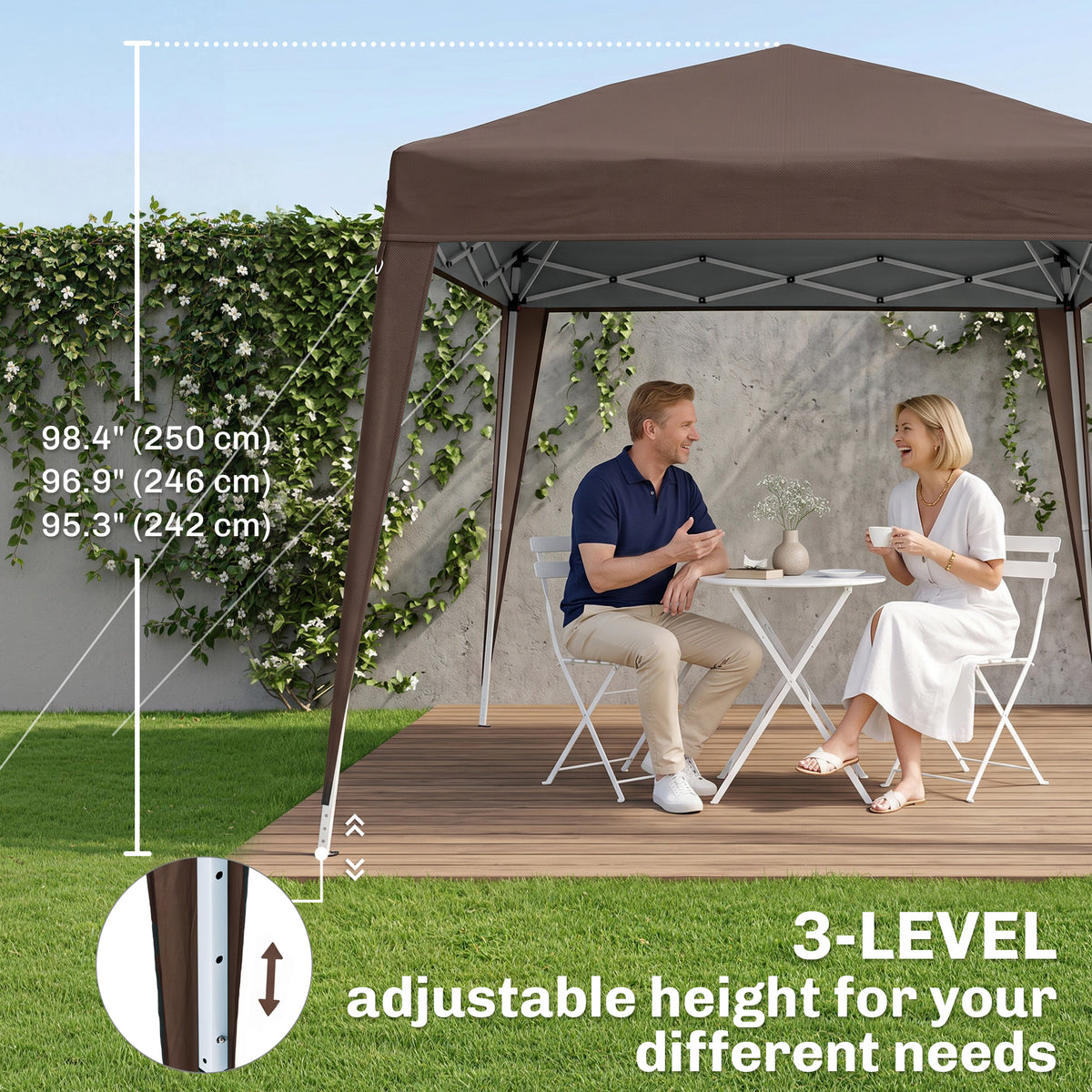 8' x 8' Pop Up Canopy, Outdoor Folding Tent, Portable Party Tent with Carrying Bag for Camping, Party – view 13