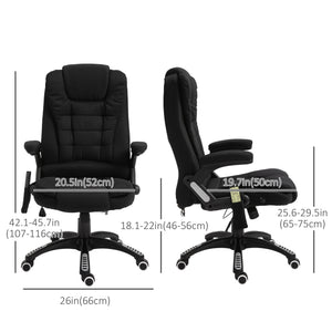 Ergonomic Office Chair Large Leather Massage Executive High Back Reclining Swivel Wheels Black