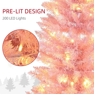 6' Pre Lit Artificial Pencil Christmas Trees, Xmas Tree with Realistic Branches and Warm White LED Lights – view 32