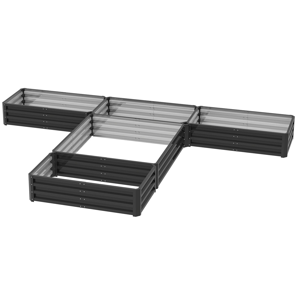 Steel Raised Garden Bed, Set of 5 Large Box Planters for Outdoor Plants Vegetables Flowers Herbs, 8x8x1ft – view 8