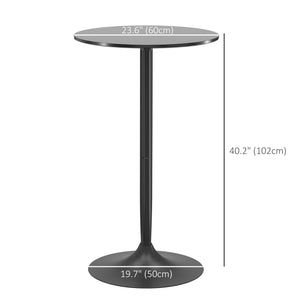 High Top Bar Table, Modern Round Dining Table with Painted Top and Steel Base, Bistro Table for 2 People – view 2