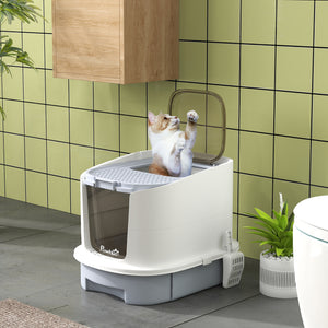 Enclosed Cat Litter Box with Lid, Scoop, Top Entry, Deodorization Bags, Drawer Type Cat Litter Tray – view 14