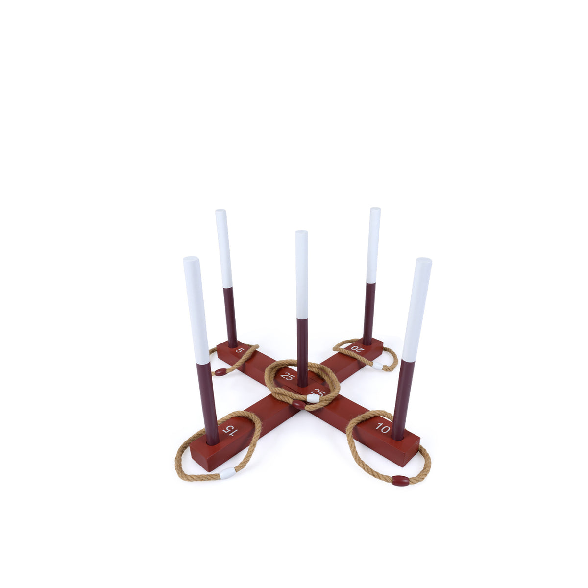 Ring Toss Game for Kids and Adult with 6 Rope Rings and Storage Bag-Brown view 4