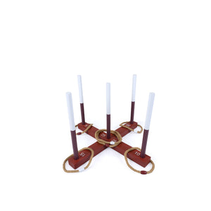 Ring Toss Game for Kids and Adult with 6 Rope Rings and Storage Bag-Brown view 4