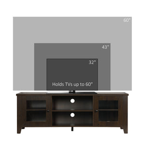 Fireplace TV Stand for TVs up to 60 inches, Wood TV Cabinet w/ Storage Doors or Living Room, Office, Coffee