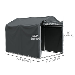 Outdoor Storage Shed, UV Resistant Bike Tent with Roll-up Zipper Door, Portable Shed for Bike, Motorcycle – view 9
