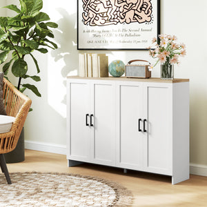 Modern Sideboard Buffet Cabinet, Modern Kitchen Storage Cabinet with 3 Doors Adjustable Shelves – view 28