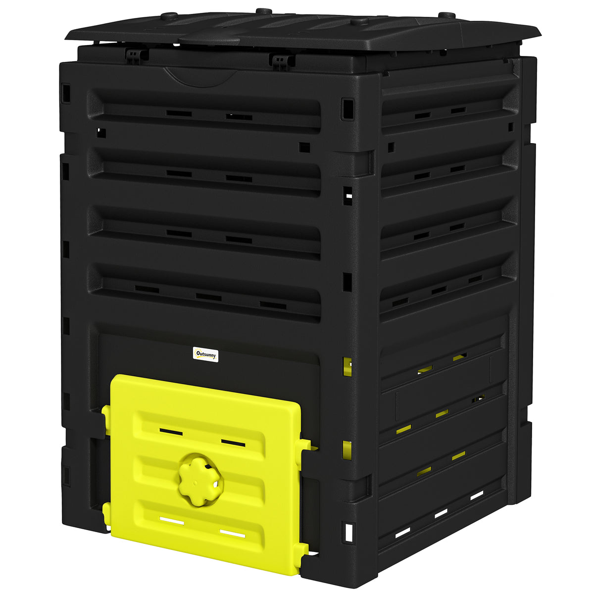 Compost Bin, Garden Composter with 80 Vents and 2 Doors, 120 Gallon (450L), Brown – view 15
