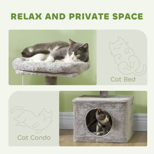 53" Cat Tree, Cat Tower with Scratching Posts, Cat Condo, Beds, Platforms, Toy Balls for Indoor Cats – view 11