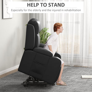 Power Lift Recliner Chair for Elderly, PU Leather Electric Recliner Chair with Footrest, Remote Control – view 18