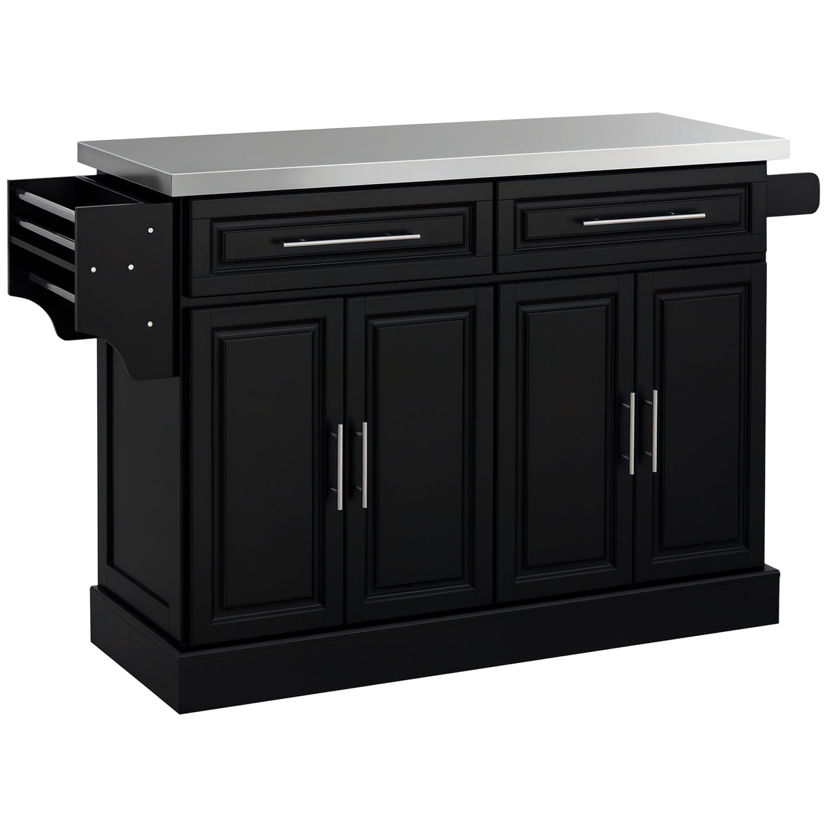 Stainless Steel Kitchen Island with Storage and Stainless Steel Top, Kitchen Trolley with Drawers – view 8