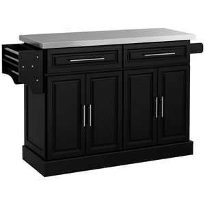 Stainless Steel Kitchen Island with Storage and Stainless Steel Top, Kitchen Trolley with Drawers – view 8
