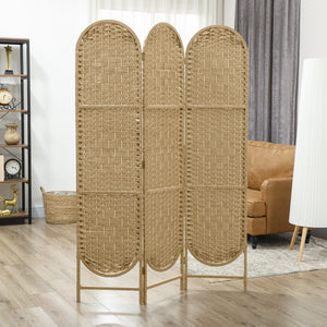 Bohemian Privacy Screen, Folding Room Divider with 3 Panels and Arched Top for Bedroom Living Room Office – view 14