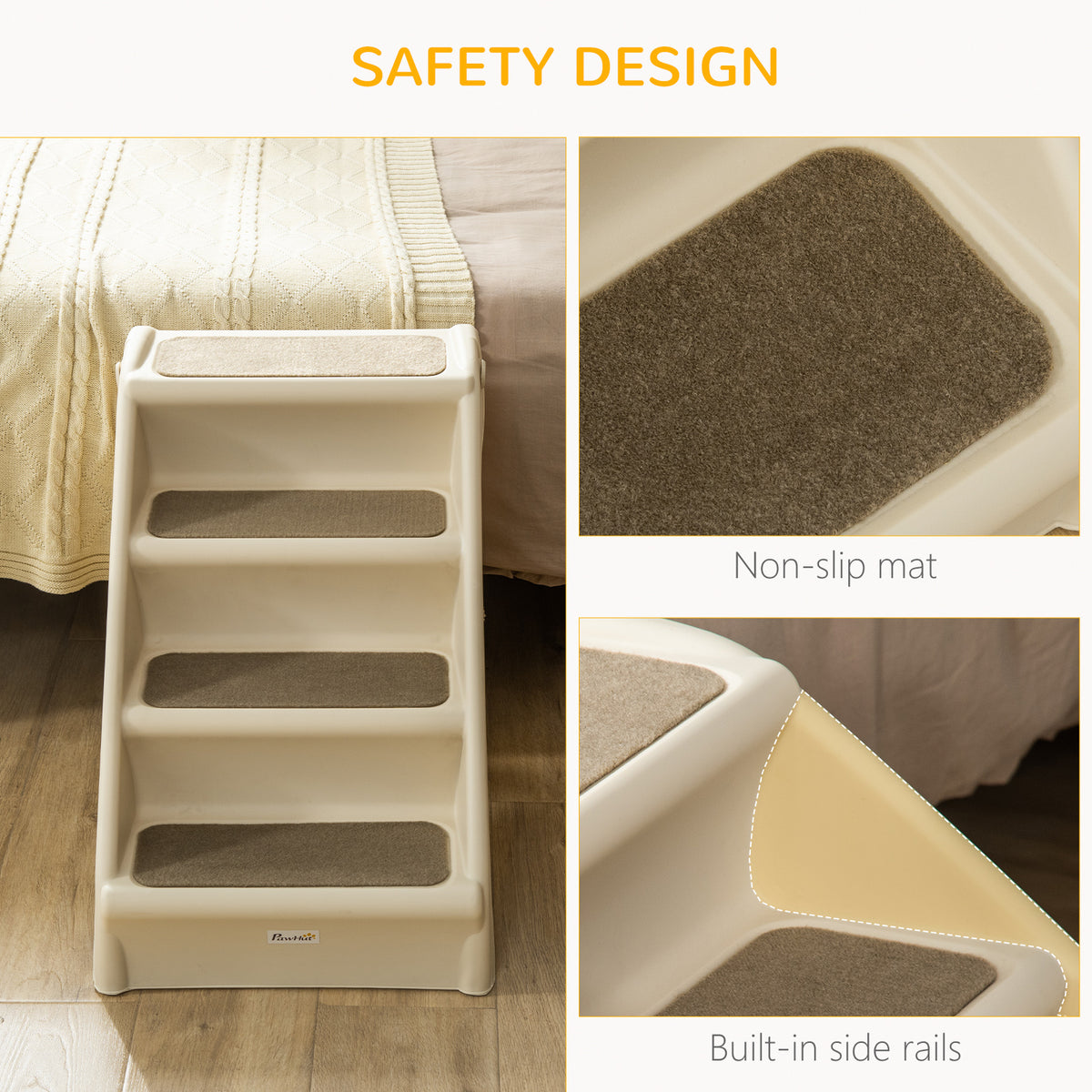 4-Level Portable Dog Stairs, Foldable Dog Steps for Small Dogs, Lightweight Cat Steps – view 4