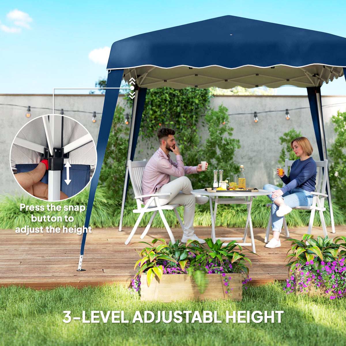 8' x 8' Pop Up Canopy, Outdoor Foldable Tent, Portable Canopy Tent with Carrying Bag for Camping, Party – view 6