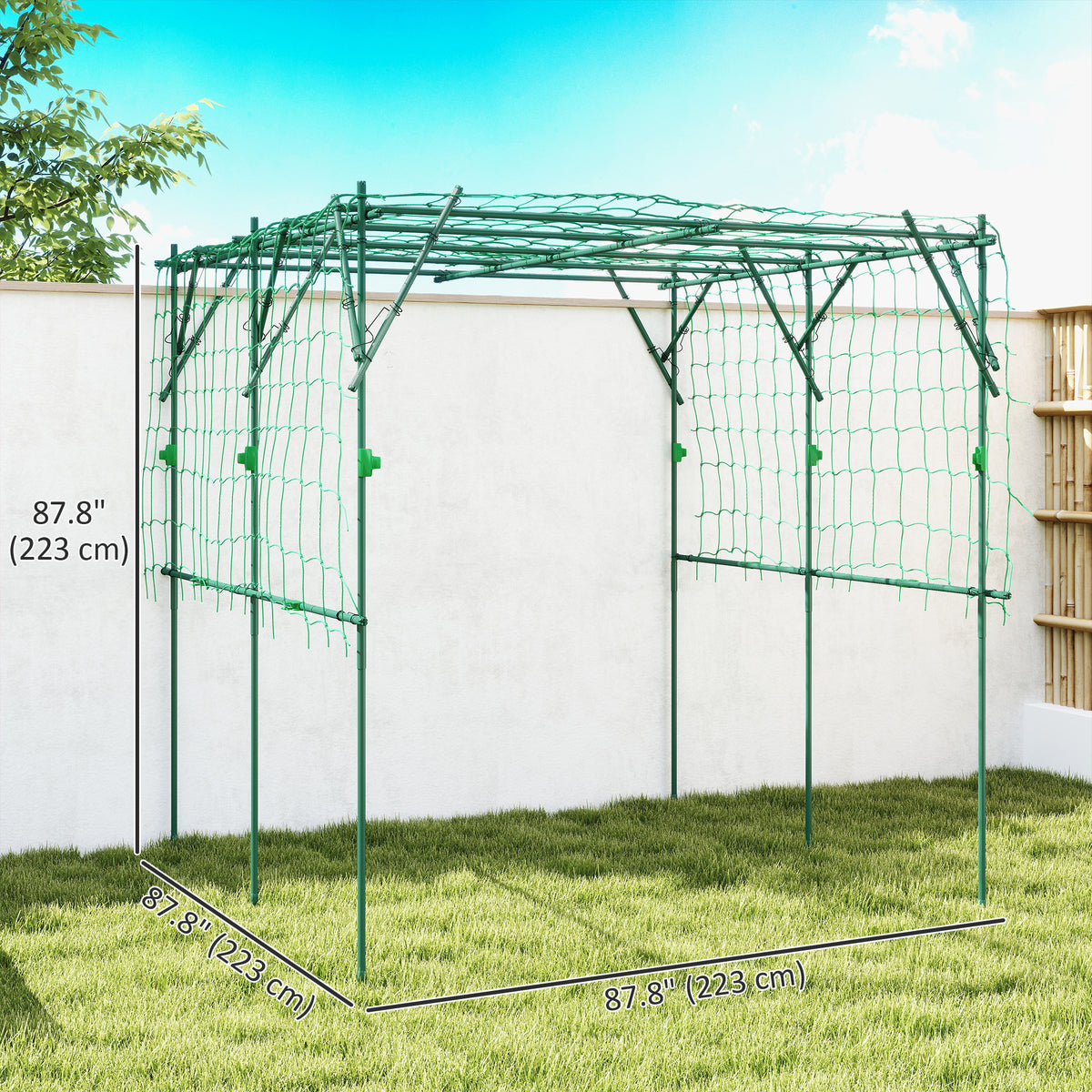 Garden Arch Cucumber Trellis for Climbing Plants, 7.3 FT Tall Metal Plant Trellis Support with Climbing – view 9