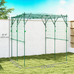 Garden Arch Cucumber Trellis for Climbing Plants, 7.3 FT Tall Metal Plant Trellis Support with Climbing – view 9