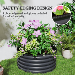 Galvanized Raised Flower Bed, 3 x 3 x 1.5 ft Outdoor Metal Raised Bed with Safety Edging and Gloves – view 5