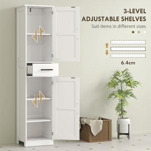 67" Tall Bathroom Cabinet, Narrow Bathroom Storage Cabinet with Drawer, Barn Doors and Adjustable Shelves – view 19