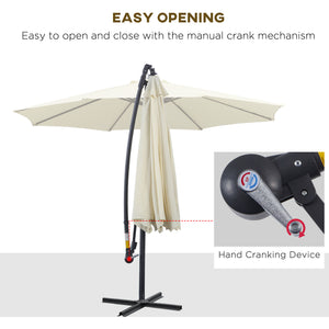 10' Deluxe Patio Umbrella Outdoor Market Parasol Banana Hanging Offset Sunshade Crank Cross Base Black – view 10