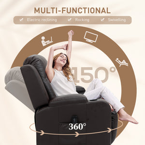Swivel Massage Recliner Chair Rocker, Overstuffed Manual Reclining Sofa – view 11
