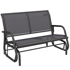 Outdoor Glider Bench, 2 Person Patio Glider Chair, Gliding Outdoor Garden Loveseat Swing Bench – view 2