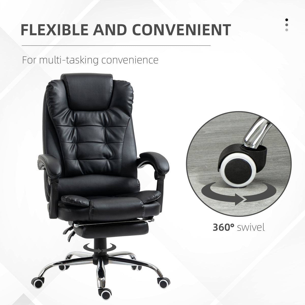 Ergonomic Office Chair with Back Support, PU leather Executive Office Chair with High Back – view 5