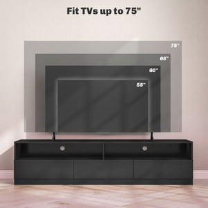 LED Lighted TV Stand for TVs up to 75", Modern TV Cabinet with Storage Drawers for Living Room – view 12