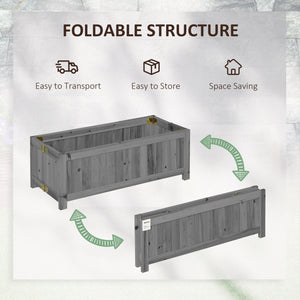 Foldable Elevated Planter Box, Wooden Raised Garden Bed for Backyard, Patio to Grow Vegetables, Herbs, Flowers, Natural