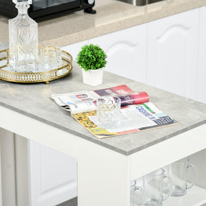 Bar Table, High Top Pub Table with 4 Storage Shelves, Modern Bar Height Table for Home Bar, Kitchen, Grey – view 5