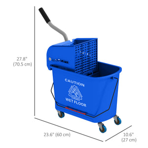 Compact Mop Bucket with Wringer, Mop Bucket on Wheels, 5 Gallon, Separate Dirty and Clean Water, Yellow – view 16