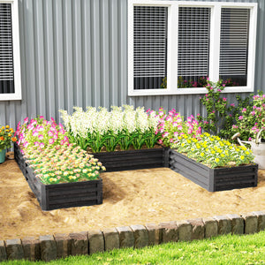Steel Raised Garden Bed, Set of 5 Large Box Planters for Outdoor Plants Vegetables Flowers Herbs, 8x8x1ft – view 14