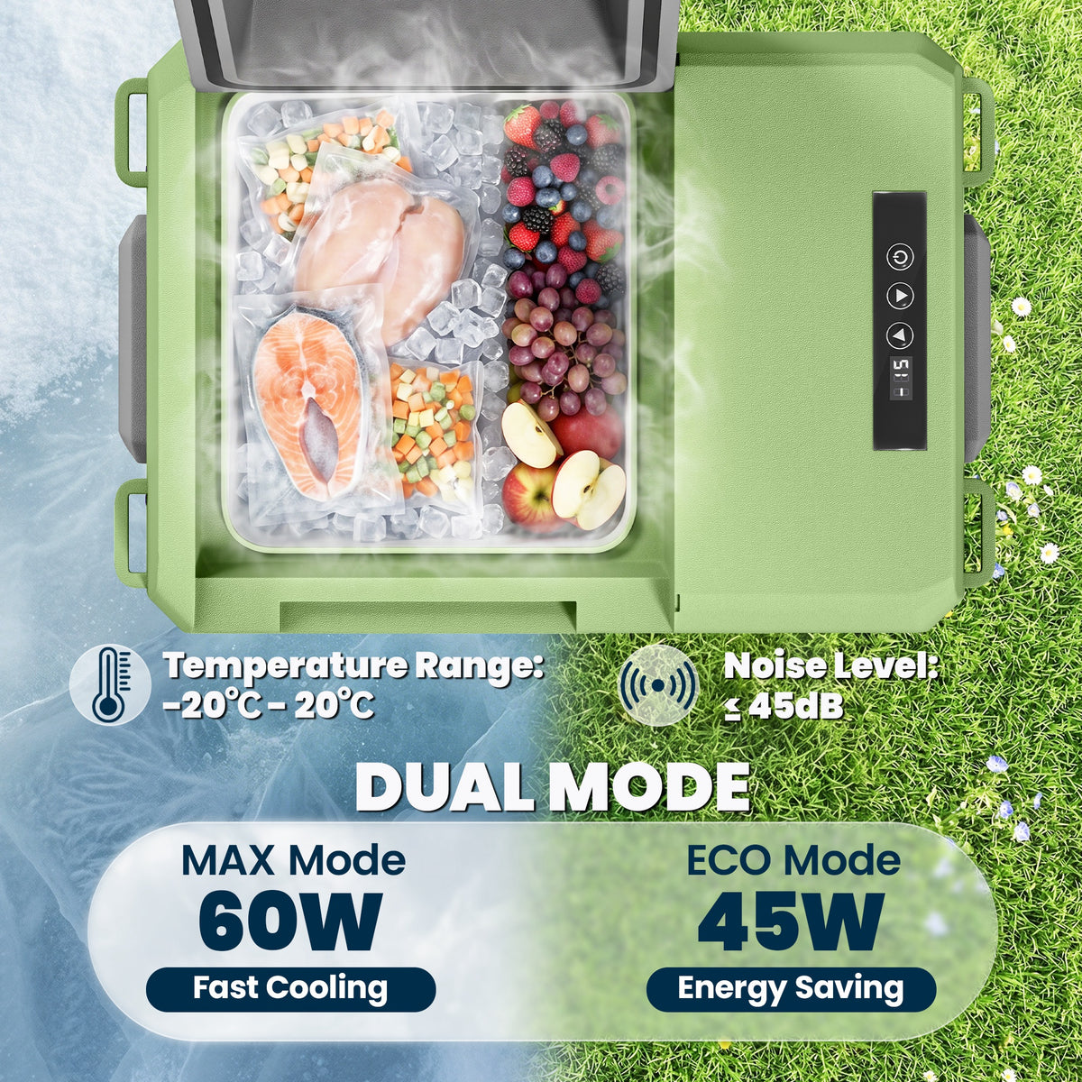 12 Volt Car Refrigerator, 12QT Car Fridge Electric Cooler, 12/24V DC and 110-240V AC, -4℉~68℉, Portable Refrigerator