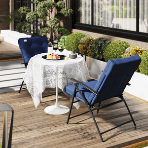 Set of 2 Outdoor Folding Chairs with Adjustable Backrest, Padded Camping Chairs for Outdoor Events, Grey – view 28