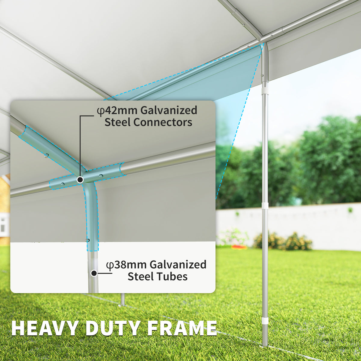 16'x32' Heavy Duty Large Party Tent & Carport with Removable Sidewalls, Portable Garage Canopy Tent, White – view 17