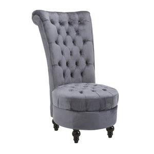 45" Tufted High Back Velvet Accent Chair Living Room Soft Padded Couch Lounge Ash Grey