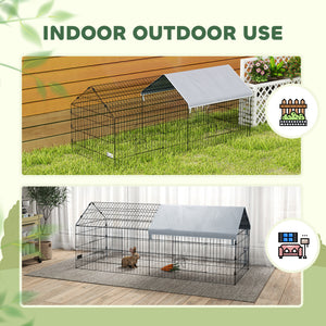 73" Small Animal Cage with Roof, Indoor/Outdoor Use,  for Chicken, Rabbits, Chinchillas